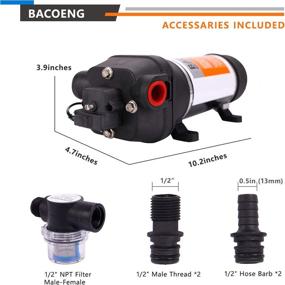 img 1 attached to 🚤 BACOENG AC110V Self Priming Water Pressure Diaphragm Pump - 4.5GPM 17L/min 40Psi for Caravan/RV/Boat/Marine: Top-rated Water Pump for Effortless Water Supply