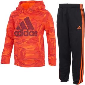 img 2 attached to 🌲 adidas Boy's Camouflage Fleece Hoodie and Joggers Set