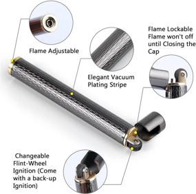 img 3 attached to Gray Cigarette Shaped Butane Lighter with Gas Refill Function, Includes 3 Spare Flint Fire Starters - Ideal for Men and Women