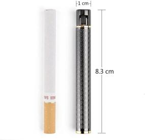 img 2 attached to Gray Cigarette Shaped Butane Lighter with Gas Refill Function, Includes 3 Spare Flint Fire Starters - Ideal for Men and Women