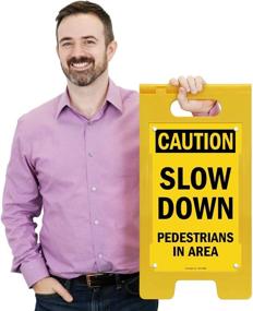 img 3 attached to 🚸 Protect Walkers in Style with our Caution Pedestrians Folding SmartSign Plastic