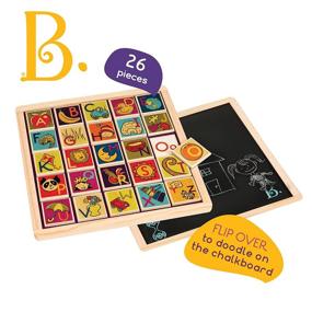 img 1 attached to 🎨 B Toys Double Sided Alphabet Chalkboard