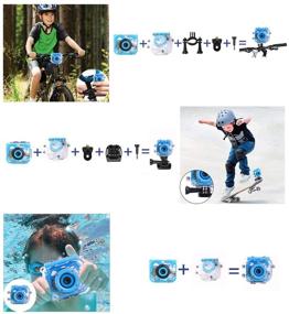 img 2 attached to 📸 Hi-Luck Waterproof Children Camera Toys: 1080P HD Digital Video Camcorder for Outdoor Sports - Ideal Gift for 3-12 Year Old Boys and Girls (Blue) with 8GB SD Card