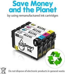 img 1 attached to Optimized Smart Ink Remanufactured Ink Cartridge Replacement for Epson 822XL 822 XL T822XL 🖨️ - Compatible with WF-3820 WF-4820 WF-4830 WF-4834 Workforce Pro Printers (BK &amp; C/M/Y, 4 Combo Pack)