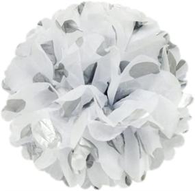 img 2 attached to 🎉 Set of 5 Silver & Polka Dots Tissue Pom Poms Party Decorations for Weddings, Birthdays, Baby Showers, and Nursery Décor - 12" & 8" Wrapables