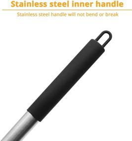 img 1 attached to 🍳 KUFUNG Stainless Steel Handle Silicone Nonstick Spatulas - Heat Resistant to 480°F - Food Grade Turner for Fish, Eggs, Pancakes, Wok - BPA Free (Black)