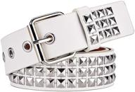 🔺 edgy and stylish leather women's pyramid studded square: perfect blend of fashion and durability logo