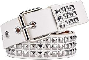 img 4 attached to 🔺 Edgy and Stylish Leather Women's Pyramid Studded Square: Perfect Blend of Fashion and Durability