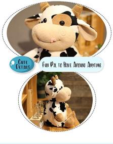 img 3 attached to 🐮 16" Cow Plush Toy: Soft & Fluffy Stuffed Animal Pillow Doll - Perfect Present for All Ages & Occasions