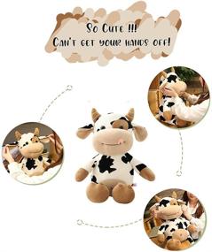 img 1 attached to 🐮 16" Cow Plush Toy: Soft & Fluffy Stuffed Animal Pillow Doll - Perfect Present for All Ages & Occasions