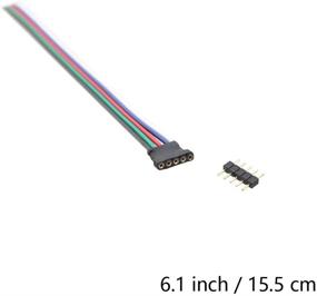 img 1 attached to 🔌 RGBW LED Connector Extension Wire 5-Pin with Connector, SIM&NAT 15cm / 5.9 inch RGBW RGBWW Plug Weld Line Male Female Cable for SMD 5050 LED Strip