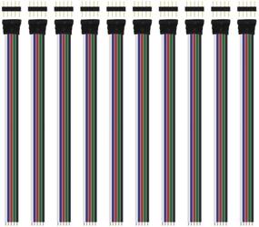 img 2 attached to 🔌 RGBW LED Connector Extension Wire 5-Pin with Connector, SIM&NAT 15cm / 5.9 inch RGBW RGBWW Plug Weld Line Male Female Cable for SMD 5050 LED Strip