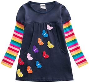 img 4 attached to UnionKK Casual Cotton Outfit Dresses Apparel & Accessories Baby Girls