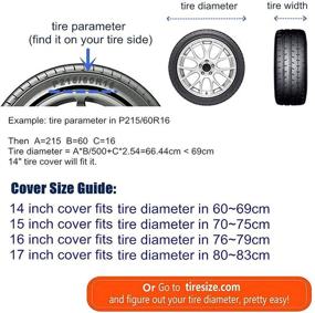 img 1 attached to 🔆 MSGUIDE Spare Tire Cover: Sunscreen Dustproof Wheel Cover for Jeep, Trailer, RV, Truck (14-17 Inch)