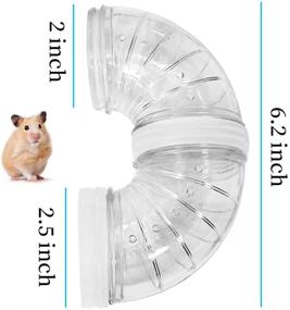 img 2 attached to 🐹 WishLotus Transparent Hamster Tubes & Adventure Pipe Set - Expand Space DIY Creative Connection Tunnel Track Rat Toy - Hamster Cage Accessories and Toys