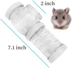 img 3 attached to 🐹 WishLotus Transparent Hamster Tubes & Adventure Pipe Set - Expand Space DIY Creative Connection Tunnel Track Rat Toy - Hamster Cage Accessories and Toys