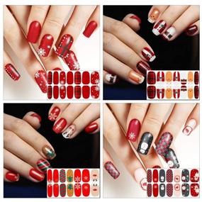 img 2 attached to 🎁 15 листов с рождественскими наклейками для ногтей из 210 штук - полные наклейки для ногтей | Праздничные рождественские полоски для ногтей с 2 пилочками для женщин, девочек | Идеально для рождественской вечеринки (классический рождественский стиль)