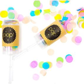 img 4 attached to 🎉 Sparkle and Bash Push Pop Confetti Poppers, 6 Pack: Vibrant Multicolor Fun with 6 Refill Bags