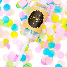 img 2 attached to 🎉 Sparkle and Bash Push Pop Confetti Poppers, 6 Pack: Vibrant Multicolor Fun with 6 Refill Bags