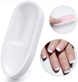 img 3 attached to French Tip Dip Nail Powder Tray System: Easy Manicure Tool with Dust Cleaning Brush and Smile Line Mold