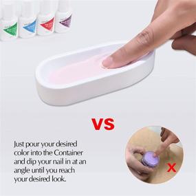 img 1 attached to French Tip Dip Nail Powder Tray System: Easy Manicure Tool with Dust Cleaning Brush and Smile Line Mold