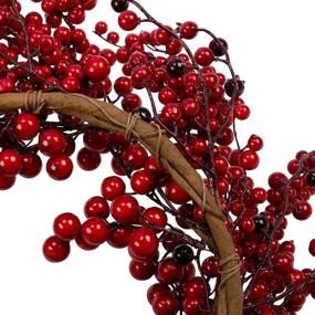img 1 attached to 🎄 Winter Wonderland: 18 Inch Christmas Berry Wreath - Festive Winter Décor for Home