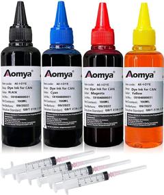 img 4 attached to Aomya Ink Refill Kit for Canon PIXMA Printer Series: PG250, CL251, PG210, PG260, CL261, CL244 - 4 Color Set 100ml with 4 Syringes