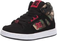 👟 stylish and trendy dc high top youth skate charcoal boys' sneakers: must-have footwear for skateboarding enthusiasts logo