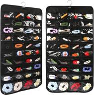 📿 double-sided hanging jewelry organizer with 80 pockets - perfect for earrings, necklaces, bracelets, rings, storage, closet, jewelry hanger логотип