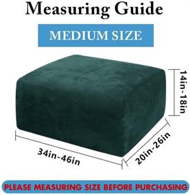 img 2 attached to 🛋️ ACOMOPACK Ottoman Cover: Velvet Stretch Footstool SlipCover for Pet Protection in Teal