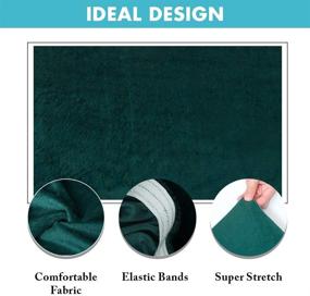 img 3 attached to 🛋️ ACOMOPACK Ottoman Cover: Velvet Stretch Footstool SlipCover for Pet Protection in Teal