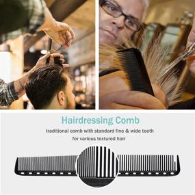 img 1 attached to 💇 Ultimate Carbon Fiber Hair Combs Set: Anti Static, Heat Resistant, 6-Pack for General Styling and Grooming - Fine & Wide Tooth, Hairdressing, Barber, Rat Tail Comb