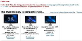 img 1 attached to 🚀 Повысьте производительность вашего 2017 iMac 27 дюймов с дисплеем Retina 5K, используя память OWC 32GB (2x16GB) DDR4 SO-DIMM PC4-19200 на частоте 2400MHZ.