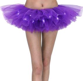 img 4 attached to 💃 Women's 5 Layered Tulle LED Light Up Tutu Skirts: Perfect Ballet Party Dance Skirt