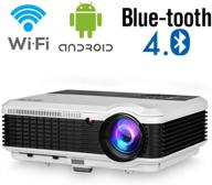 📺 wifi hdmi bluetooth projector – wireless airplay mirroring, mountable home cinema projector for indoor outdoor movie game sports – multimedia led lcd 1080p video projector connecting phone/laptop/roku/tv box logo