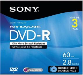 img 1 attached to Сони 8-см DVD-R двусторонней записи с петлей для подвешивания, 3 комплекта по 3 диска (3DMR60DSR1HC).