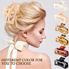 img 1 attached to 🐢 6 Pieces Tortoise Shell Hair Claw Clips - Banana Hair Clips with Cutout Design - Non-Slip Hair Clamps for Strong Hold - French Style Hair Accessories for Women and Girls with Long Hair