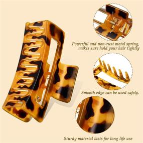 img 2 attached to 🐢 6 Pieces Tortoise Shell Hair Claw Clips - Banana Hair Clips with Cutout Design - Non-Slip Hair Clamps for Strong Hold - French Style Hair Accessories for Women and Girls with Long Hair