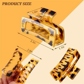 img 3 attached to 🐢 6 Pieces Tortoise Shell Hair Claw Clips - Banana Hair Clips with Cutout Design - Non-Slip Hair Clamps for Strong Hold - French Style Hair Accessories for Women and Girls with Long Hair