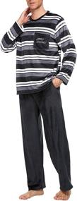 img 1 attached to U2SKIIN Pajamas Sleepwear: Stylish White and Black Design with Convenient Pockets