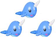 🦄 narwhal inflatable set - pack of 3, 24-inch - ideal for pool toys, party decorations, and more логотип