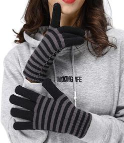 img 2 attached to 🧤 Ladies' Stylish Striped Gloves by LETHMIK: High-Quality Knitted Hand Warmers