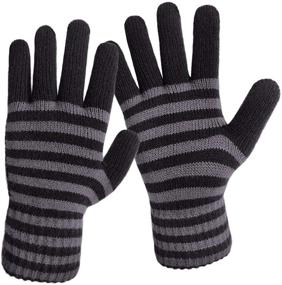 img 4 attached to 🧤 Ladies' Stylish Striped Gloves by LETHMIK: High-Quality Knitted Hand Warmers