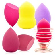 professional 6-piece makeup sponge blender set: beauty foundation sponges with sponge holder - perfect applicators for liquid, powder, bb cream logo