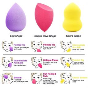 img 2 attached to Professional 6-Piece Makeup Sponge Blender Set: Beauty Foundation Sponges with Sponge Holder - Perfect Applicators for Liquid, Powder, BB Cream