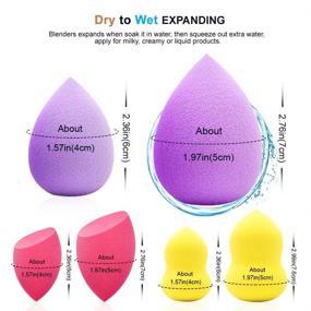 img 1 attached to Professional 6-Piece Makeup Sponge Blender Set: Beauty Foundation Sponges with Sponge Holder - Perfect Applicators for Liquid, Powder, BB Cream