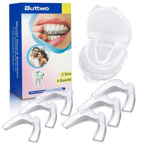 img 4 attached to Защита для зубов от скрежета - Ночные щитки для зубов от скрижетания, скрежетания во сне, бруксизма, спортивные мероприятия, лоток для отбеливания зубов - 2 размера, упаковка из 6 штук