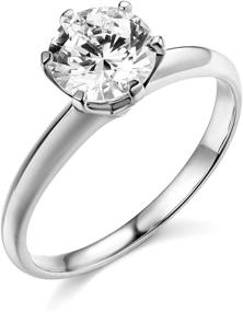 img 4 attached to 💍 TWJC White SOLID Wedding Engagement Women's Jewelry: Sparkling Elegance for Special Occasions