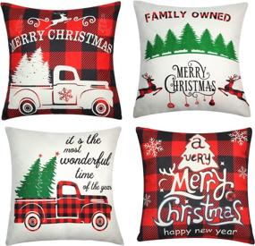 img 4 attached to Christmas Decorative Buffalo Slipcovers Farmhouse Bedding