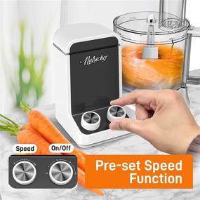 img 1 attached to 🥦 NutriChef NCFP8 Ultra Quiet 600 Watt Electric Food Processor & Vegetable Chopper - 12 Cup Multipurpose, Speed Function for Easy Prep, 6 Attachment Blades, Day White